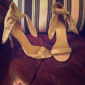Nude heels with tie ankle straps ALDO worn once